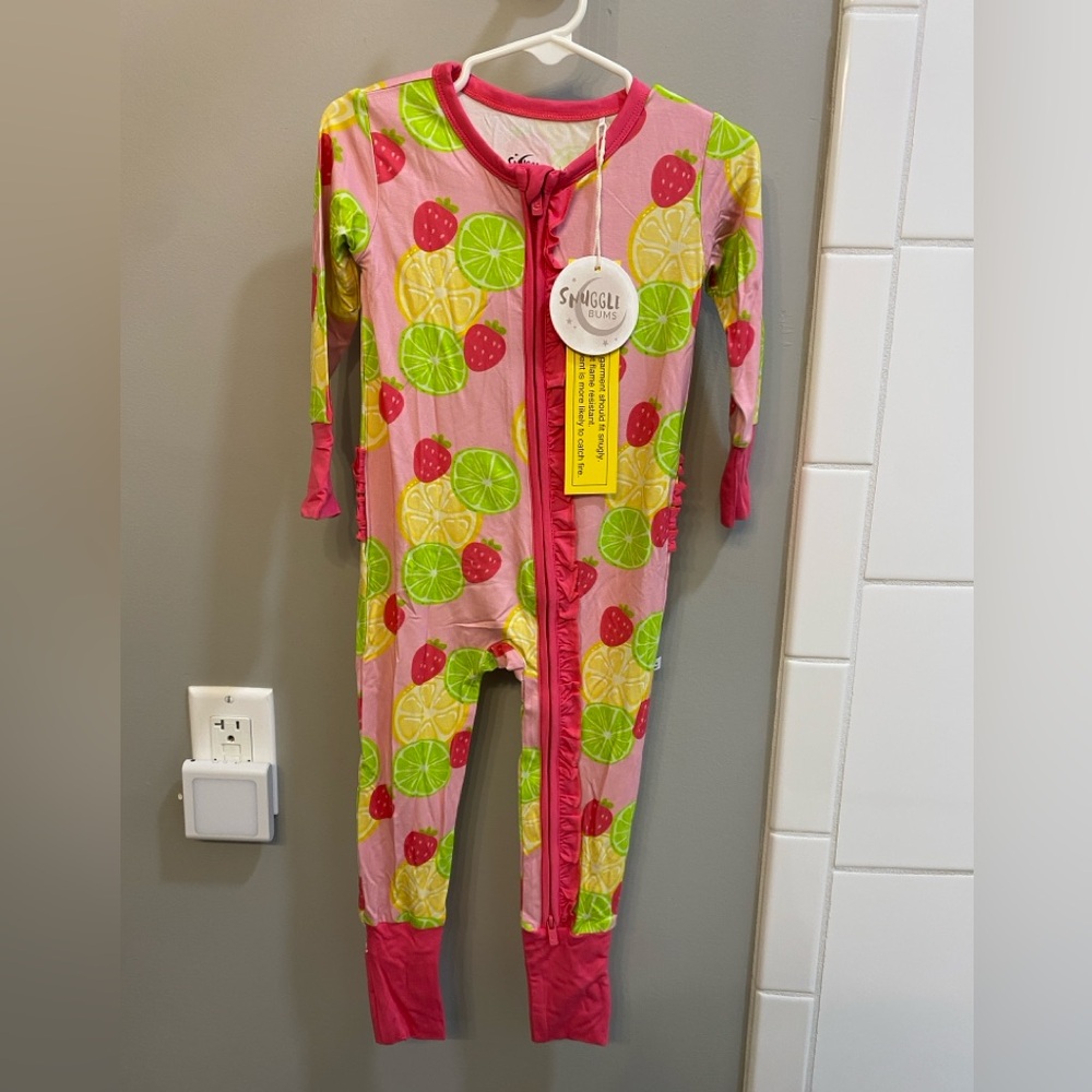 Snuggle Bums Pink and Green Bamboo Pajamas / Size 18-24m / NWT